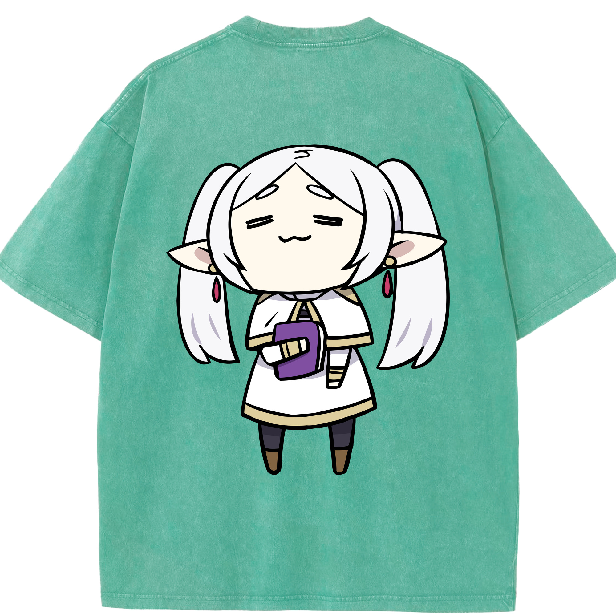 （画像用） 葬送のフリーレン Frieren 綿100% ヴィンテージ風 半袖Tシャツ（背面プリント）